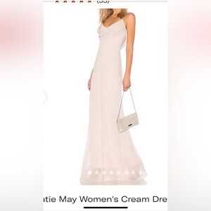 Katie May REVOLVE Maxi Dress Eden Gown In Ballet light blush Sz 8 nwt cowl neck